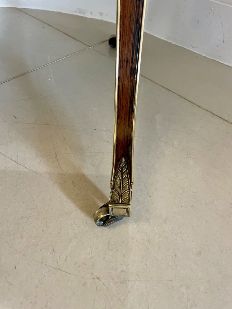 Fine Quality Small Antique Regency Brass Inlaid Rosewood Freestanding Sofa/Side Table - Image 17